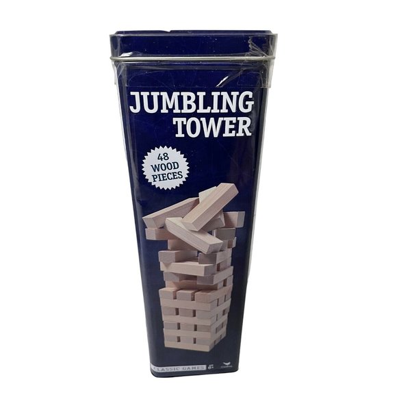 Cardinal Games JUMBLING TOWER 48 Wood Pieces in Tin Ages 6+ CARDINAL Solid 2006 - Picture 6 of 6